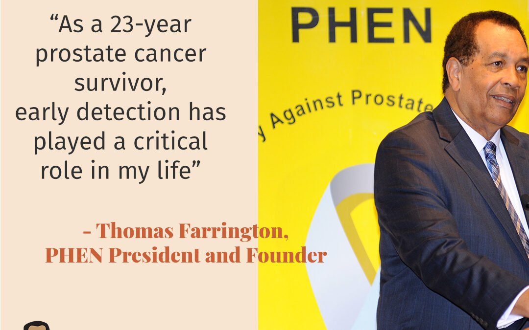 Mr. Thomas Farrington, 23-year Prostate Cancer Survivor Quotes Early Detection Screening Played Critical Role in His Life